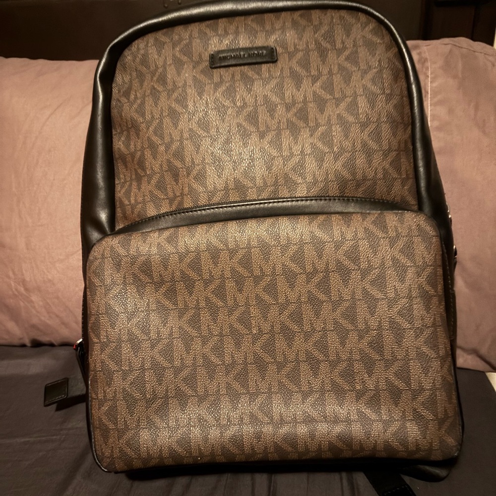 Michael Kors Signature Brown and Black Backpack